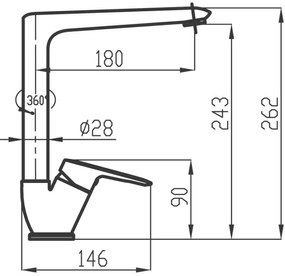 Novaservis - Mosogató csap METALIA 26,2 cm fényezett króm