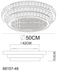Globo 68157-48 - KLARA LED 48W/230V mennyezeti lámpa, 50 cm, távirányítóval