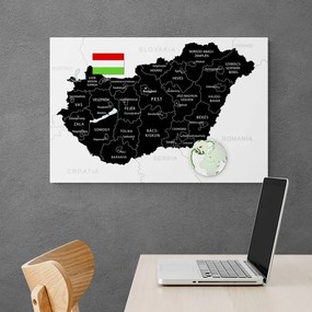 Kép stílusos fekete Magyarország térkép
