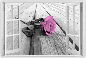 Poszterek 90x60 Régi rózsa Rózsa a deszkákon