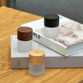 Natúr színű LED dimmelhető asztali lámpa üveg búrával (magasság 6 cm) Lemelia – Gingko