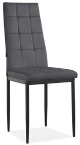 Antracitszürke bársony étkezőszék szett 2 db-os Becca – Støraa