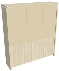 Verno magas szekrény 188 x 46 x 210 cm, kombinált ajtó, akác / vanília
