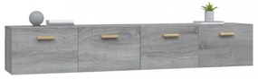 2 db szürke sonoma színű szerelt fa faliszekrény 100x36,5x35 cm