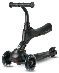 QPlay - Gyermekroller LED világító kerekekkel 5 az 1-ben SEMA PRO fekete