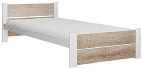 IKAROS DOUBLE ágy 90 x 200 cm, fehér/sonoma tölgy Ágyrács: Ágyrács nélkül, Matrac: Matrac nélkül