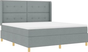 vidaXL Boxrugós ágy matracmal Világosszürke 140 x 200 cm szövet