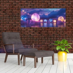 Kép - Bolygók a vízen (120x50 cm)