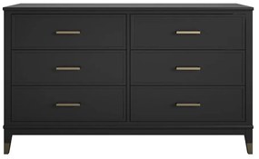 Westerleigh fekete komód, 144 x 85 cm - CosmoLiving by Cosmopolitan