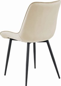 AKCIÓ Bézs bársony szék BERA fekete lábakkal II. osztály
