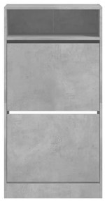 betonszürke szerelt fa cipőszekrény 60x34x116 cm