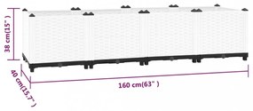 vidaXL polipropilén magaságyás 160 x 40 x 38 cm