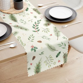Goldea karácsonyi teflonbevonatú asztali futó - téli ágacskák 20x120 cm