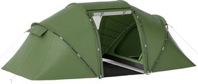 Outsunny Családi Sátor 4-6 Főnek - Összecsukható, Könnyű, Vízálló Hordtáskával, Tengerpartra, Parkba, Túrázáshoz - 430x240x170 cm Zöld | Aosom