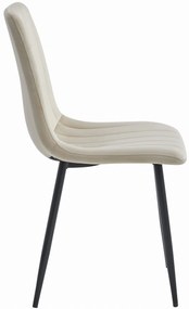 AKCIÓ Bézs bársonyos szék LAVA fekete lábakkal II. osztály