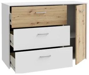 Fiókos komód URO artisan tölgy/ fehér