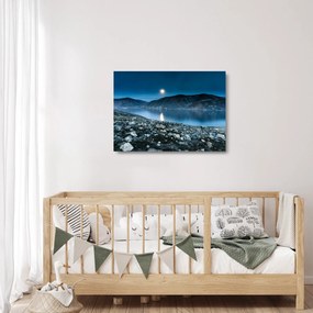 Egy éjszakai táj képe, Izland (üvegen) (70x50 cm)