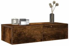 Falipolc fiókokkal füstölt tölgy 60x26,5x15 cm műszaki fa