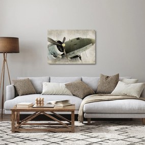 Kép - Régi légcsavaros repülőgép (üvegen) (70x50 cm)