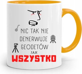 Sárga Bögre Földmérőnek Minden Idegesítő Ajándék fényképes nyomtatással