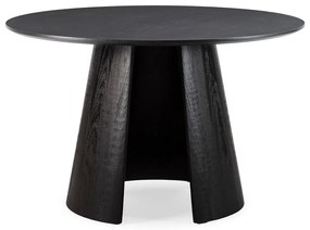 Kerek étkezőasztal fekete asztallappal ø 120 cm Zuri – MOME
