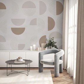 Fotótapéta – Absztrakt bézs körök (147x102 cm)