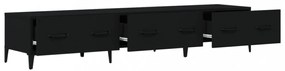 fekete szerelt fa TV-szekrény 150 x 34,5 x 30 cm