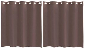2 db barna fátyolfüggönyök rojtokkal 140x140 cm