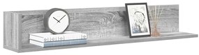 2 db szürke sonoma színű szerelt fa fali polc 100x16,5x16,5 cm