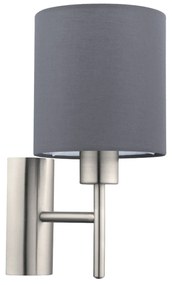 Eglo 94926 Pasteri fali lámpa, szürke, E27 foglalattal, max. 1x60W, IP20