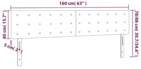 sötétszürke szövet LED-es fejtámla 160x5x78/88 cm