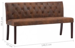 barna művelúr pad 148,5 cm