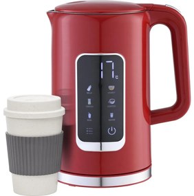 Vízforraló LCD kijelzővel 1,7 l 2200W/230V piros + bögre 450 ml