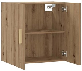 kézműves tölgy színű szerelt fa faliszekrény 60 x 31 x 60 cm