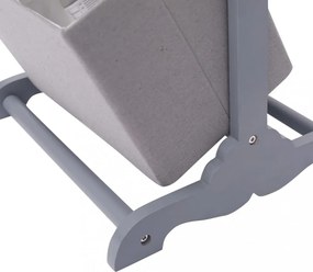 3 szintes sötétszürke fa kosárállvány 35 x 35 x 102 cm