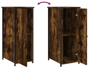 2 db füstös tölgy színű szerelt fa éjjeliszekrény 32x42x80 cm
