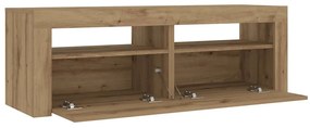 2 db kézműves tölgy színű éjjeliszekrény LED-del 60 x 35 x 40cm