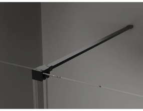 Mexen Velar, nyitható tolóajtó 140x200 cm, 8mm átlátszó üveg, fekete matt, 871-140-000-01-70