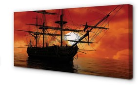Canvas képek A hajó tengeri égbolt felhők nap 100x50 cm