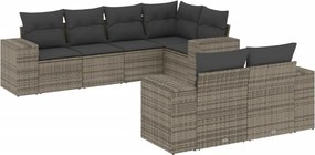 vidaXL 7 részes szürke polyrattan kerti ülőgarnitúra párnákkal