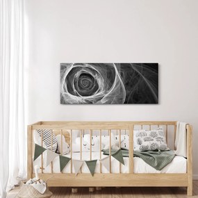 Kép - Absztrakt rózsa fekete-fehér (120x50 cm)