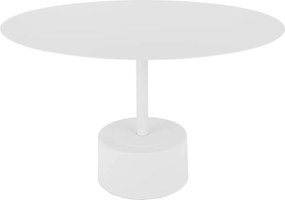 Dohányzóasztal Fém Kerek Fehér Alacsony Ø 55 CM Klasszikus Nagy Asztallap