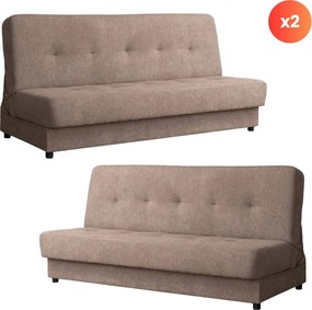 2 db-os szett, ágyazható kanapé barna színben ARUBA