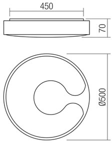 Redo 05-927 - LED RGBW mennyezeti lámpatest BIGSI LED/48W/230V átm. 50 cm fekete + távirányító