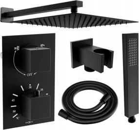 Mexen Cube DR02 rejtett zuhanykészlet esőztetővel, 25 cm, fekete - 77502DR0225-70