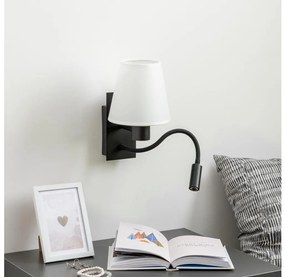 Brilagi - LED Fali lámpa NUBILA 1xE27/25W/230V + LED/3W fekete/fehér