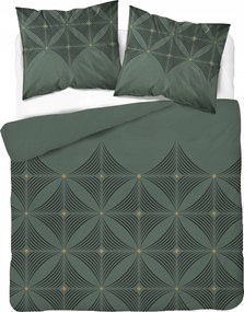 Szatén ágyneműhuzat 160x200 Geometrikus Zöld