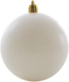 Pezsgő-fehér gyöngyház műanyag gömb szett 8 cm 6 db
