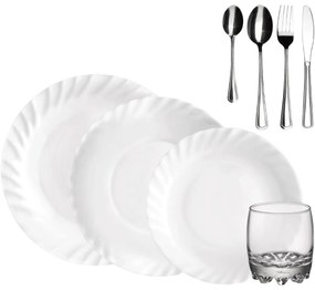 Bormioli Rocco Prima & Hanna 48 db-os étkészlet evőeszközkészlettel