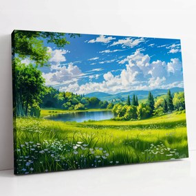 Vászonkép Rét a tóparton táj otthon nappali szoba 80x60